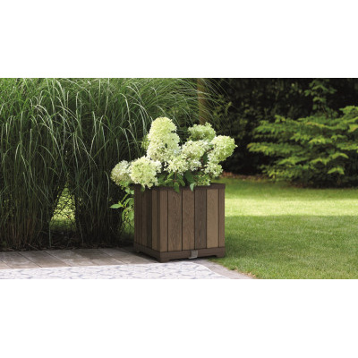 Keter Květináč Deco čtvercový Ořech, 45,5x45,5x45,5cm